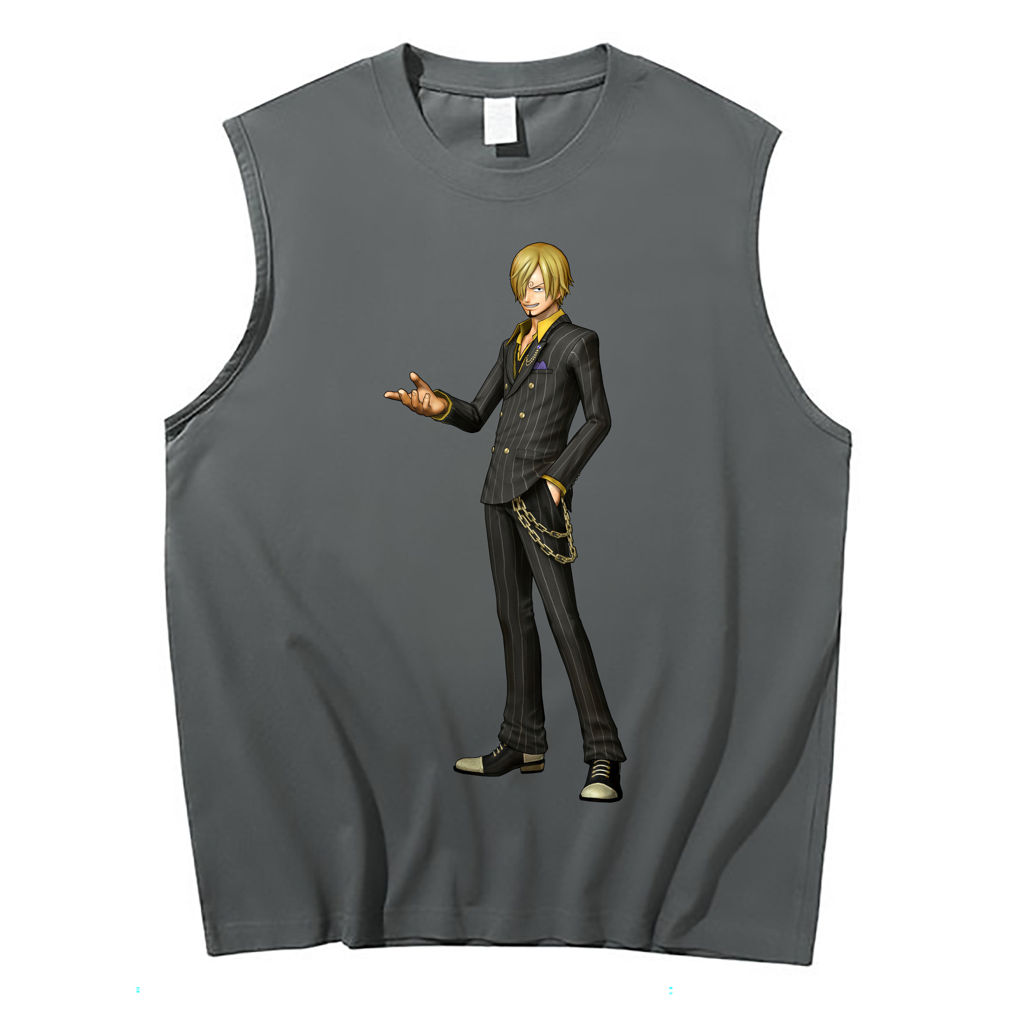 （画像用） ワンピース サンジ ONE PIECE Sanji コットン100％タンクトップ（フロントプリント）